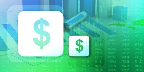 2d rendering usd Dollar symbol 
