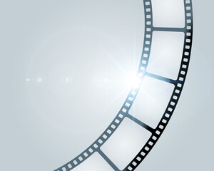 Fototapeta premium Realistic circle film strip art border background template vector illustration. Cinematography filmstrip entertainment cinema tape television picture studio technology isolated. Abstract movie poster