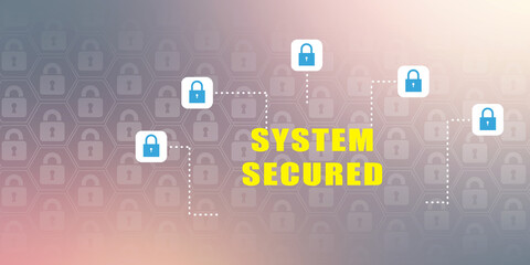 2d illustration Safety concept: Closed Padlock on digital background
