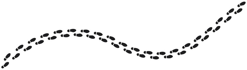 Step footprints paths. footstep prints and shoe steps . shoe tread footprints vector illustration isolated on white background.