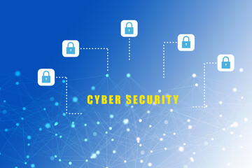 2d illustration Safety concept: Closed Padlock on digital background
