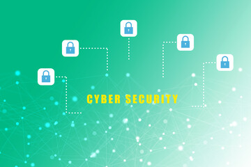 2d illustration Safety concept: Closed Padlock on digital background
