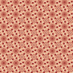 Vector Damask Seamless Retro Pattern Background Flower Garden Nature Abstract Ornament Star Round