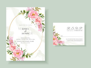 Beautiful floral watercolor wedding card