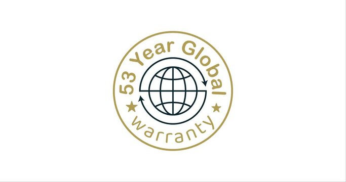 53 year global warranty modern animation design