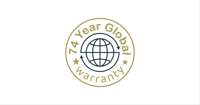 74 year global warranty modern animation design