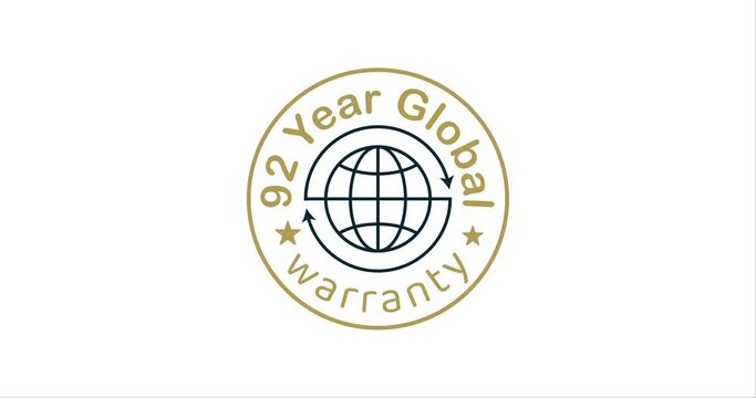 92 year global warranty modern animation design