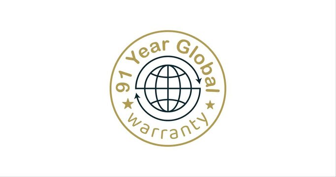 91 year global warranty modern animation design