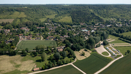 Vue aérienne de  Giverny (Eure, France)