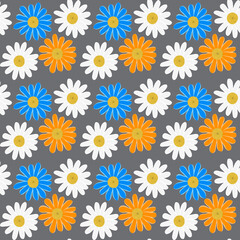 Seamless repeating background of daisies