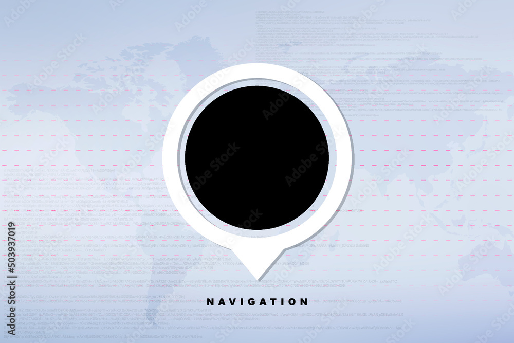 Poster 2d rendering Red map pointer
