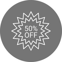 50% Discount Icon Design