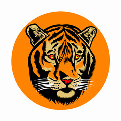 Fototapeta na wymiar Vector illustration of tiger head logo, one of the best hunting animals