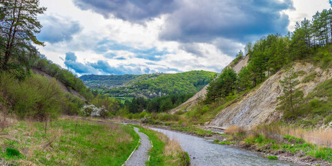 Fototapeta na wymiar Landscape from the salt canyon from Praid resort - Romania