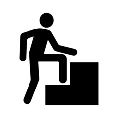 Caution Step Up Sign On White Background