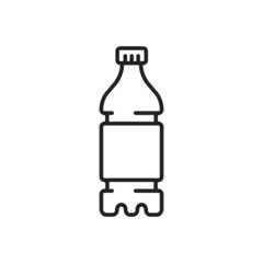 Plastic bottle of water icon. High quality black vector illustration.