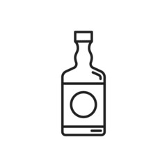 Bottle of single malt whiskey icon. High quality black vector illustration.
