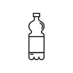 Plastic bottle of soda icon. High quality black vector illustration.