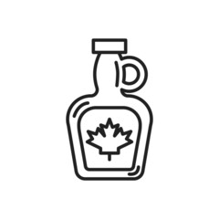 Bottle of maple syrup icon. High quality black vector illustration.