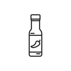 Spicy bottle of sauce icon. High quality black vector illustration.