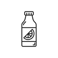 Bottle of orange juice icon. High quality black vector illustration.