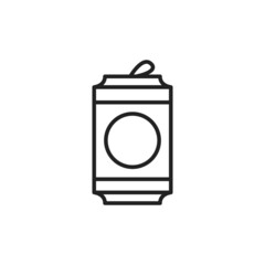 Metal can of beer icon. High quality black vector illustration.