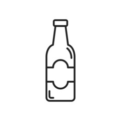 Glass bottle of beer icon. High quality black vector illustration.
