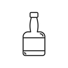A bottle of whiskey icon. High quality black vector illustration.