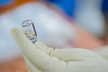 COVID-19 Vaccine. Corona Virus SARS CoV 2, 2019 nCoV virus destruction. A vaccin against...