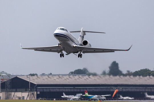 Farnborough, UK - July 19, 2014: Gulfstream Aerospace G280 Business Jet.