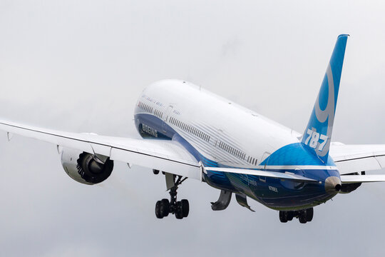 Farnborough, UK - July 19, 2014: Boeing 787-9 &Ograve;Dreamliner&Oacute; commercial airline aircraft N789EX..