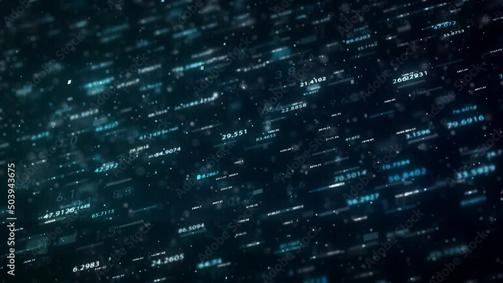 Poster big data digital business hitech background/ 4k animation of an abstract wallpaper big data business