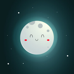 moon smiling cute