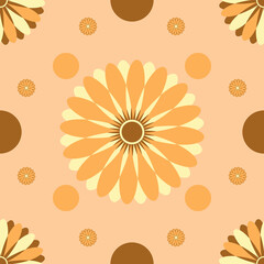 Fototapeta na wymiar Seamless abstract flower pattern Geometric floral ornament Graphic pattern Vector illustration