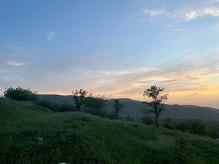 Fototapeta na wymiar Sunset and mountains / Закат и горы (ByKate)