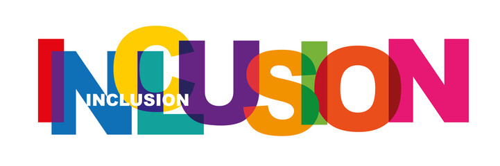 Inclusion vector illustration colorful text isolated on a white background