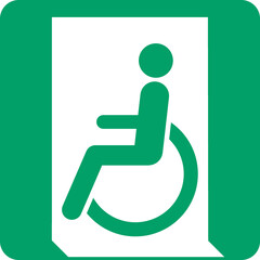 ISO 7010 E026 Emergency exit for people unable to walk or with walking impairment (left)