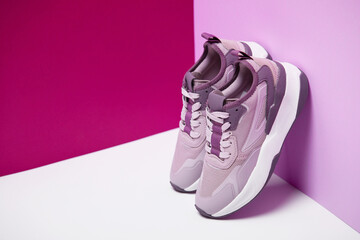 A pair of stylish women's sneakers.