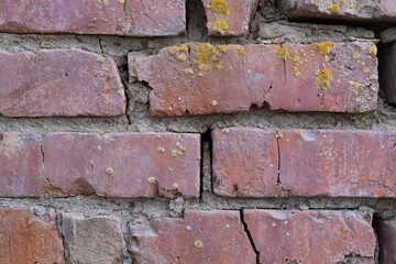 Old brick wall with close-up