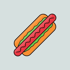 Vector illustration of a hotdog.