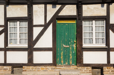 Historic half timbered house in the center of Essen-Werden, Germany