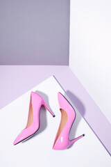 Elegant classic pink shoes.