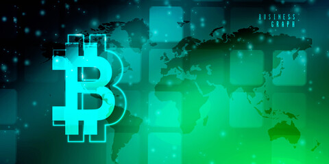 2d rendering bitcoin sign currency