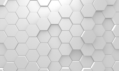 Fototapeta premium White Geometric Hexagon Abstract Background