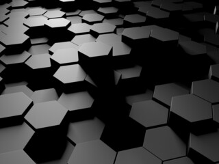 Chrome Metallic Hexagon Glossy Futuristic Background