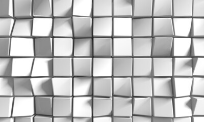 White cubes structure. Abstract futuristic background.