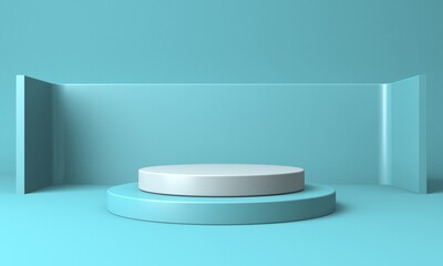 Abstract scene podium mockup. Award ceremony concept