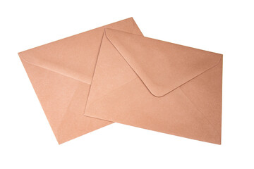 Craft brown envelope isolated on the white background