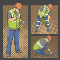 Technician and mechanics and Construction Worker People teamwork ,Vector illustration