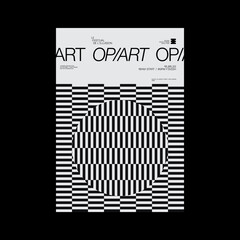 Minimalist Abstract Op-Art Poster Graphics Layout Design With Helvetica Typography Aesthetics